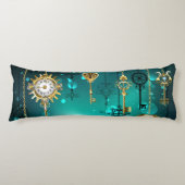 Coussins Longs Skeleton Keys on Green Background (Devant)