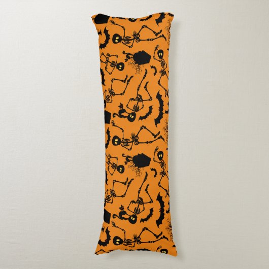 Coussins Longs Skeletons d'Halloween Macabre Dance (Devant (Vertical))