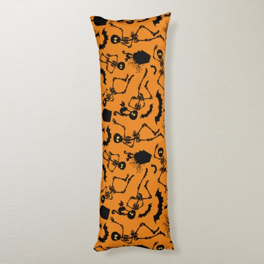 Coussins Longs Skeletons d'Halloween Macabre Dance (Dos (Vertical))
