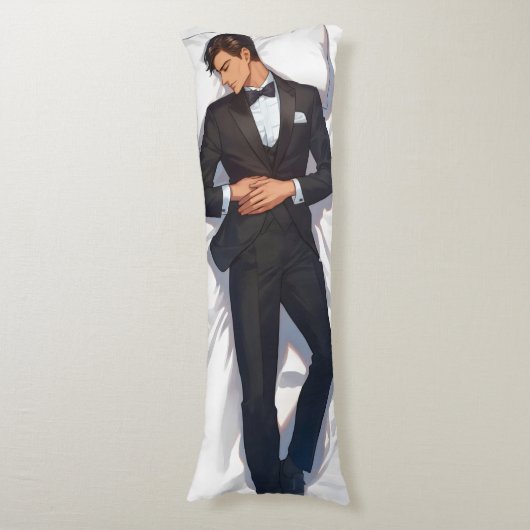Coussins Longs Sleeping Elegant Anime Man (Devant (Vertical))