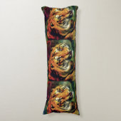 Coussins Longs Snarling Tiger Portrait Artistique (Devant (Vertical))