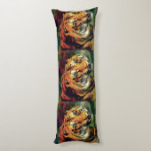 Coussins Longs Snarling Tiger Portrait Artistique (Dos (Vertical))