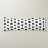 Coussins Longs Snowflakes Ikat - Blanc et noir (Devant)