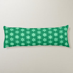 Coussins Longs Snowflakes Ikat - Vert pin et menthe