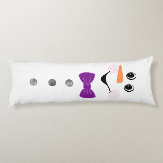 Coussins Longs Snowman sur mesure mignon avec Bowtie violette (Dos)