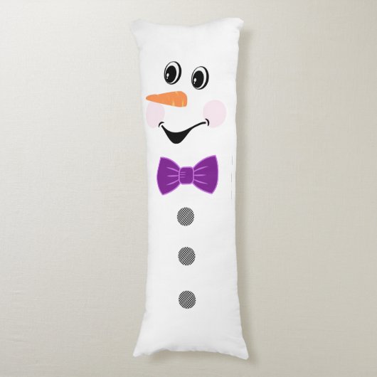 Coussins Longs Snowman sur mesure mignon avec Bowtie violette (Devant (Vertical))
