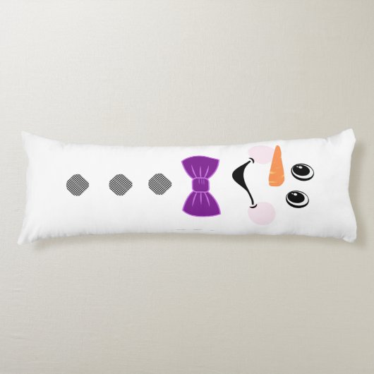 Coussins Longs Snowman sur mesure mignon avec Bowtie violette (Devant)