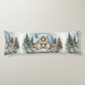 Coussins Longs Snowy Cottage Glow Scene (Dos)