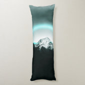 Coussins Longs Snowy mountain mysterious blue neon light (Dos (Vertical))