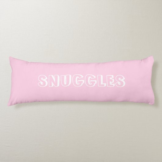 Coussins Longs "Snuggets" Lettres blanches rose pâle (Devant)