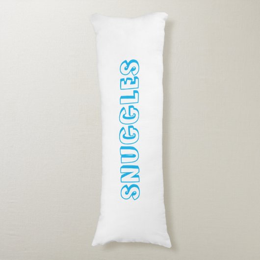 Coussins Longs "Snuggings" Bleu clair blanc (devant Vertical)