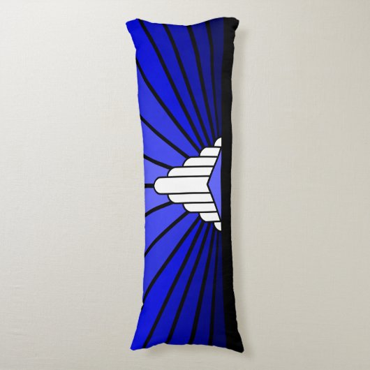 Coussins Longs Soleil Art déco en bleu (Devant (Vertical))