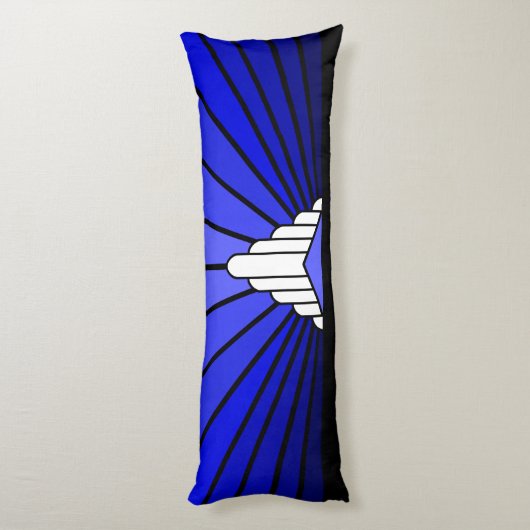 Coussins Longs Soleil Art déco en bleu (Dos (Vertical))