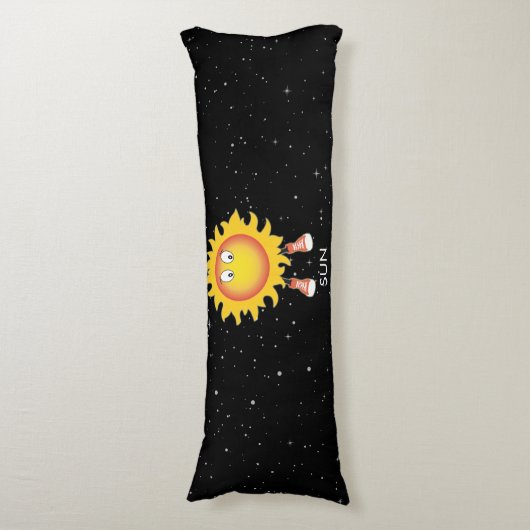 Coussins Longs Soleil et étoiles dans l'espace (Devant (Vertical))