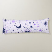 Coussins Longs Soleil Lune Étoiles Noir et Violet Céleste (Dos)