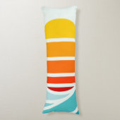 Coussins Longs Soleil sur les vagues océaniques, moderne (Devant (Vertical))