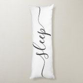 Coussins Longs Sommeil paisible Blanc Noir Élégant Script (Dos (Vertical))