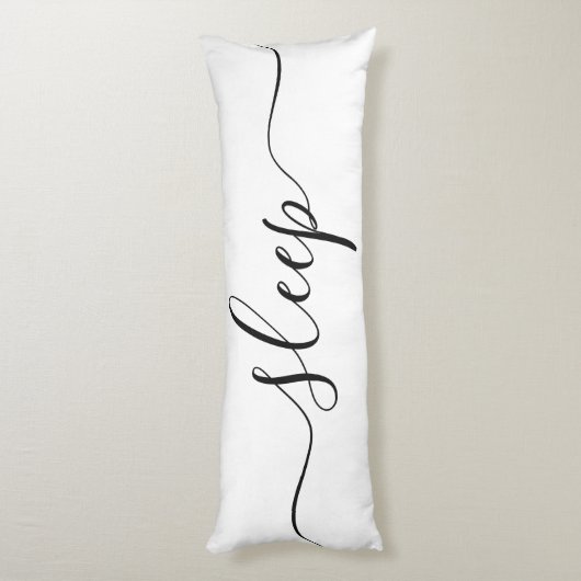 Coussins Longs Sommeil paisible Blanc Noir Élégant Script (Dos (Vertical))