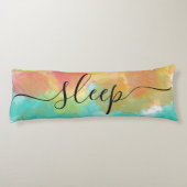 Coussins Longs Sommeil Paisible Corail Jaune Turquoise Aquarelle (Dos)