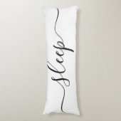 Coussins Longs Sommeil Repos Blanc Noir Script réversible (devant Vertical)