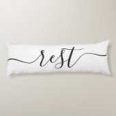 Coussins Longs Sommeil Repos Blanc Noir Script réversible (Dos)