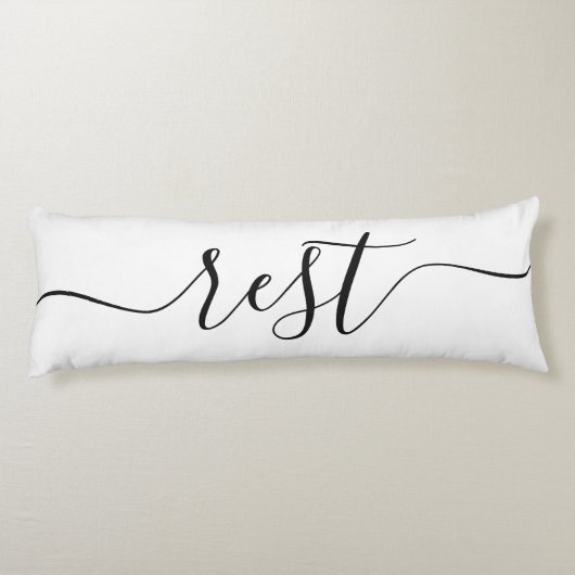 Coussins Longs Sommeil Repos Blanc Noir Script réversible (Dos)