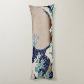 Coussins Longs Sous la grande vague outre de Kanagawa (Dos (Vertical))