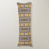 Coussins Longs Southwest Design Gold Blue Grey Tribal Motif (Devant (Vertical))