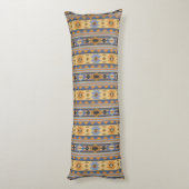 Coussins Longs Southwest Design Gold Blue Grey Tribal Motif (Dos (Vertical))