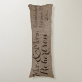 Coussins Longs Souvenir rustique personnalisé de mariage de Toile (Devant (Vertical))