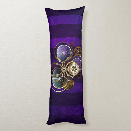 Coussins Longs Spider Steampunk sur Arrière - plan pourpre (Dos (Vertical))