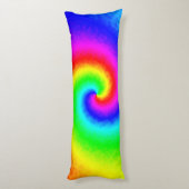 Coussins Longs Spirale arc-en-ciel psychédélique de transformatio (Dos (Vertical))