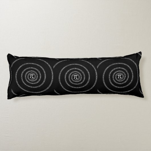 Coussins Longs Spirale pour numéros Pi sur noir (Dos)