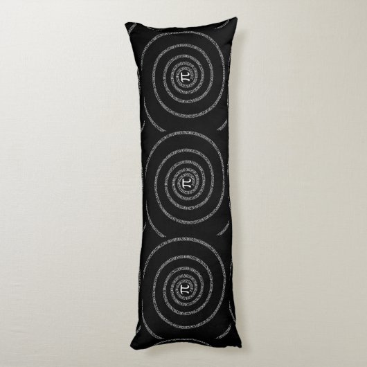 Coussins Longs Spirale pour numéros Pi sur noir (Dos (Vertical))