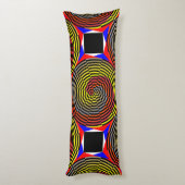 Coussins Longs Spirale rouge jaune bleu par Kenneth Yoncich (Dos (Vertical))
