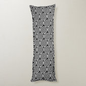 Coussins Longs Spirales blanches abstraites sur fond noir (Dos (Vertical))