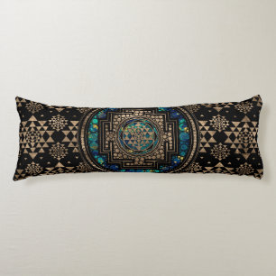 Coussins Longs Sri Yantra/marbre et or de Sri Chakra