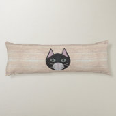 Coussins Longs Stained Glass Black Cat, Beige (Dos)