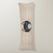 Coussins Longs Stained Glass Black Cat, Beige (Devant (Vertical))