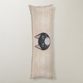 Coussins Longs Stained Glass Black Cat, Beige (Dos (Vertical))