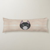 Coussins Longs Stained Glass Black Cat, Beige (Devant)