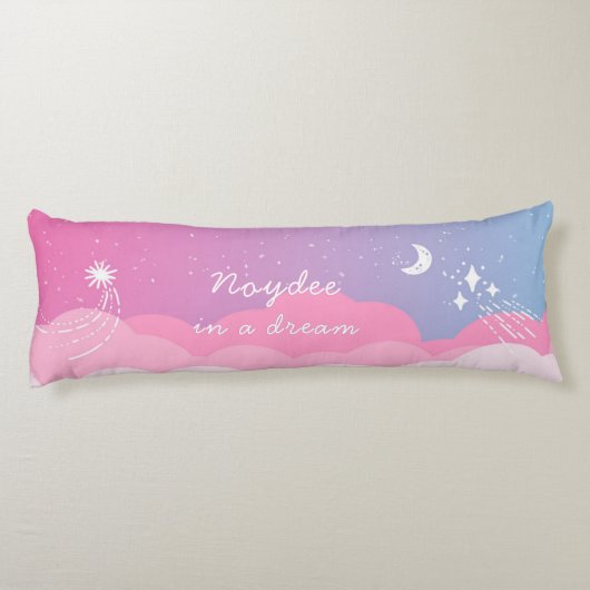 Coussins Longs Starry night Pink blue Name and Text (Dos)