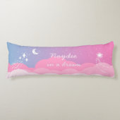 Coussins Longs Starry night Pink blue Name and Text (Devant)