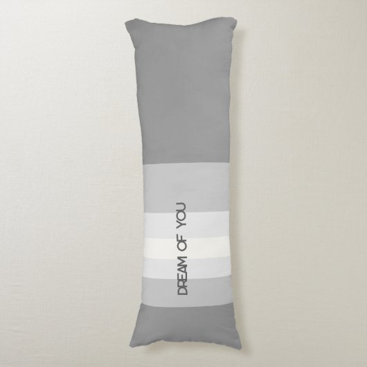Coussins Longs Stripes and Words on Grey Gradient (Devant (Vertical))