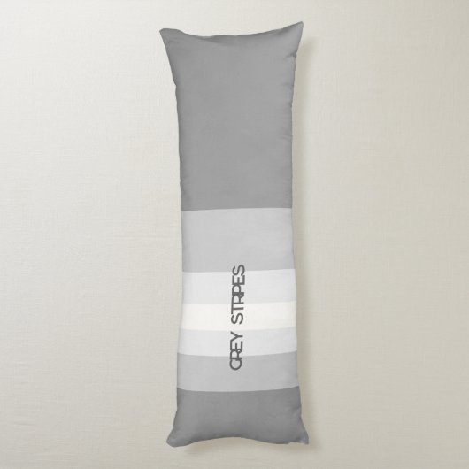 Coussins Longs Stripes and Words on Grey Gradient (Dos (Vertical))