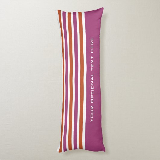 Coussins Longs Stripes Motif personnalisé monogramme corps coussi (Dos (Vertical))