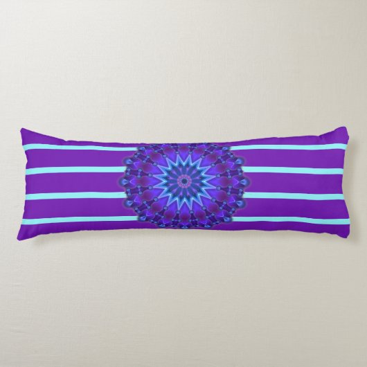 Coussins Longs Stripes Motif wride violet & Mandala + backg. (Devant)