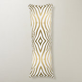 Coussins Longs Stripes Zèbre Or Et Blanc Modernes (Devant (Vertical))