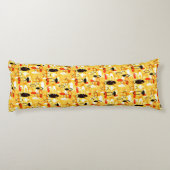 Coussins Longs Style abstrait jaune et noir moderne (Dos)