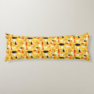Coussins Longs Style abstrait jaune et noir moderne